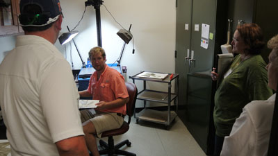 Christopher Louis, Valdosta State student technician, demonstrates VSU's imaging workflow