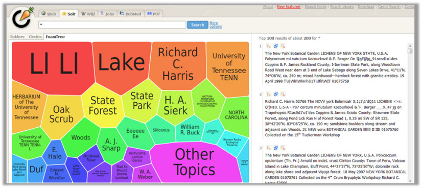 using carrot2 to visulize ocr output indexed with solr