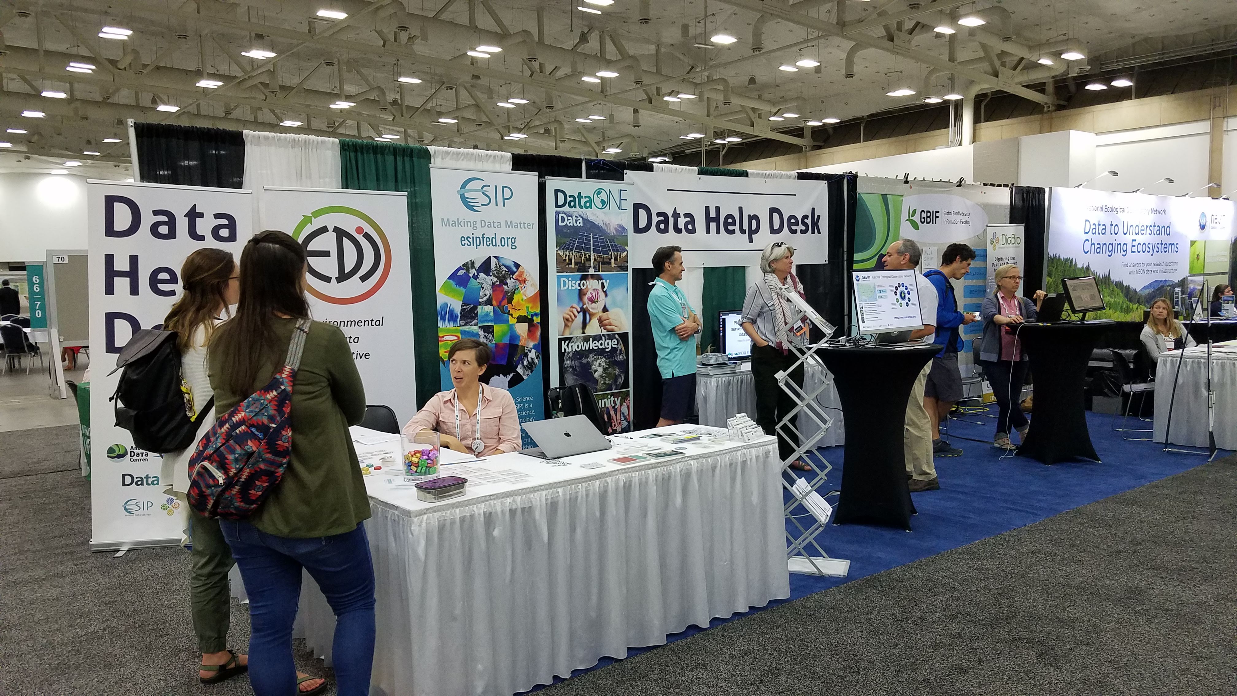 image of the data help desk set up at ESA 2019